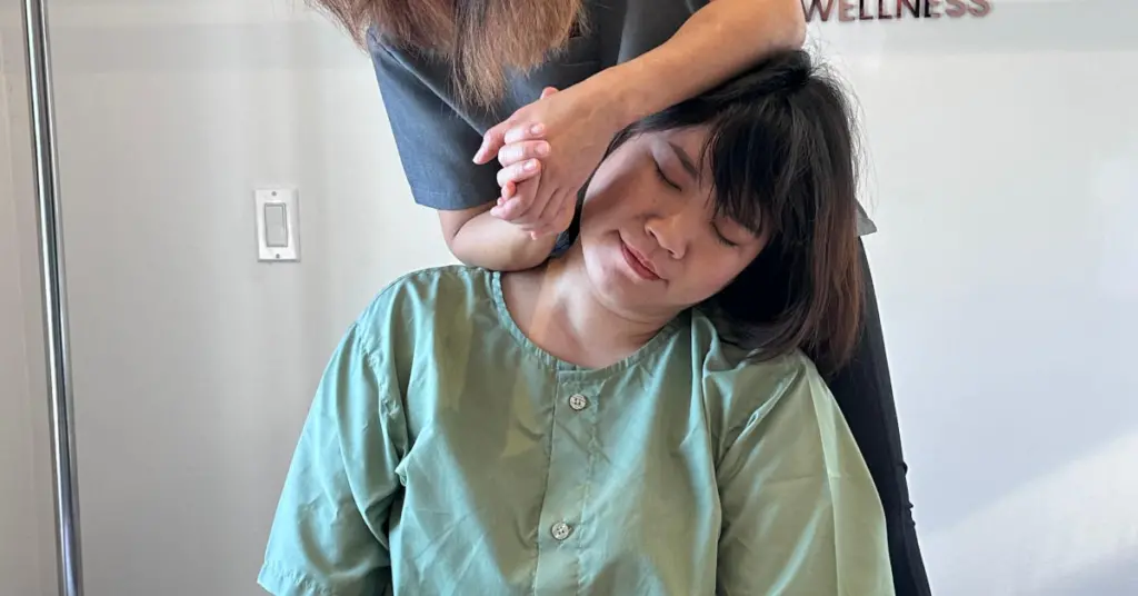 Thai massage for neck and shoulder tension